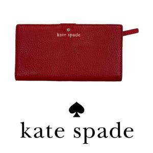 Kate Spade Bi Fold Leather Wallet Red